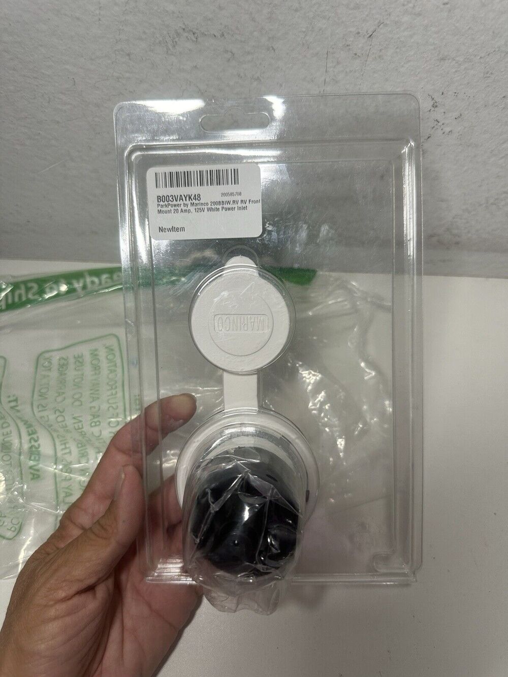 ParkPower by Marinco 200BBIW.RV RV FrontMount 20 Amp, 125V White Power Iniet